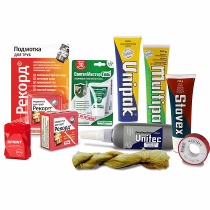 Герметики, замазки, ФУМ-ленты, лён