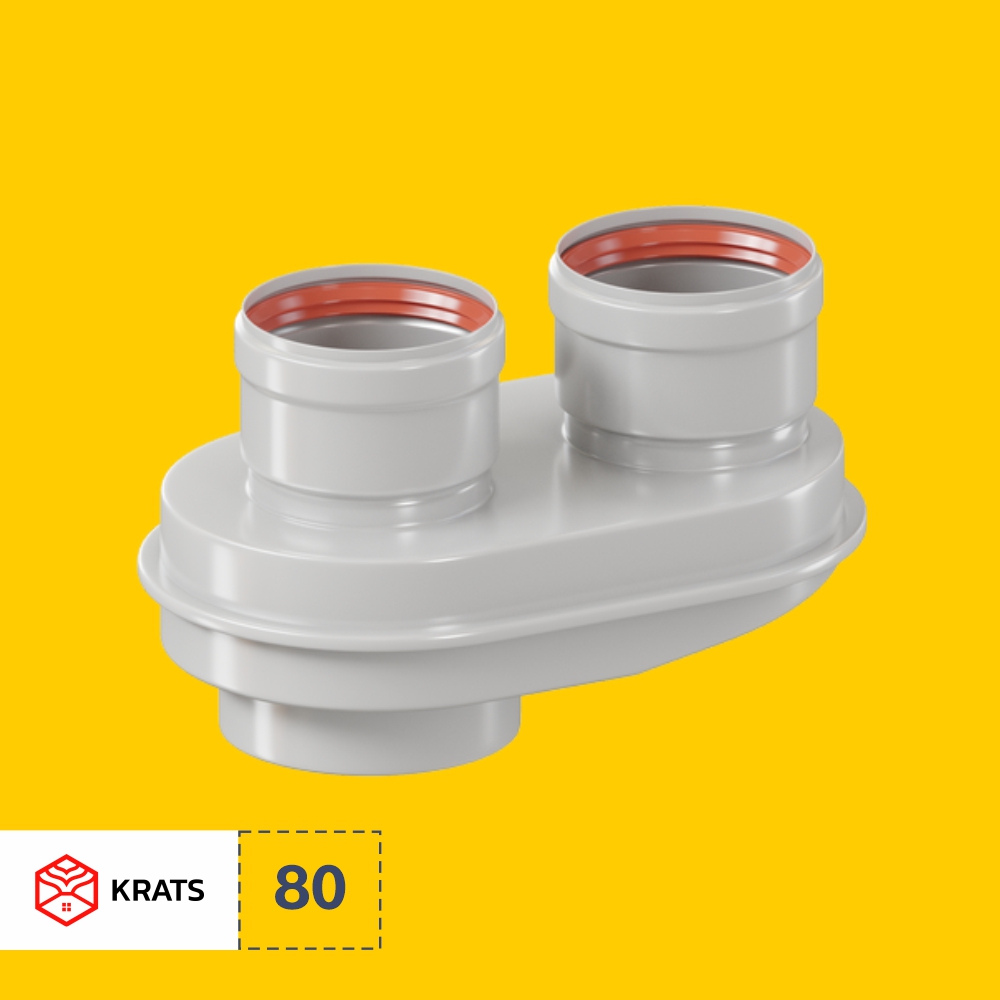 Адаптер моноблочный для перехода на двухтрубную систему 80/80