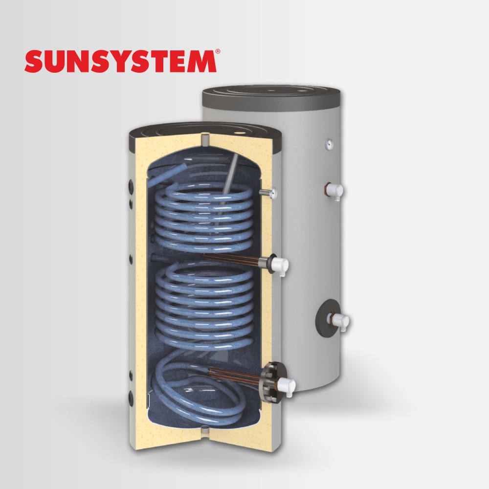 Бойлер косвенного нагрева с двумя змеевиками SON Sunsystem (Болгария), напольный