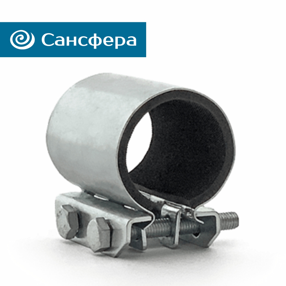 Хомут ремонтный «краб» Сансфера (Россия) из оцинкованной стали GEBO