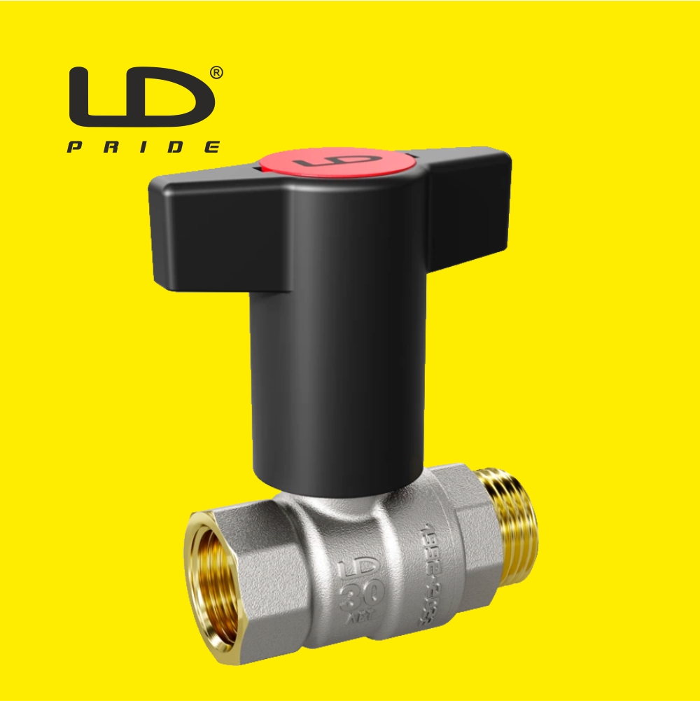 Кран шаровой латунный LD Pride (Россия) ВР-НР Т-рукоятка