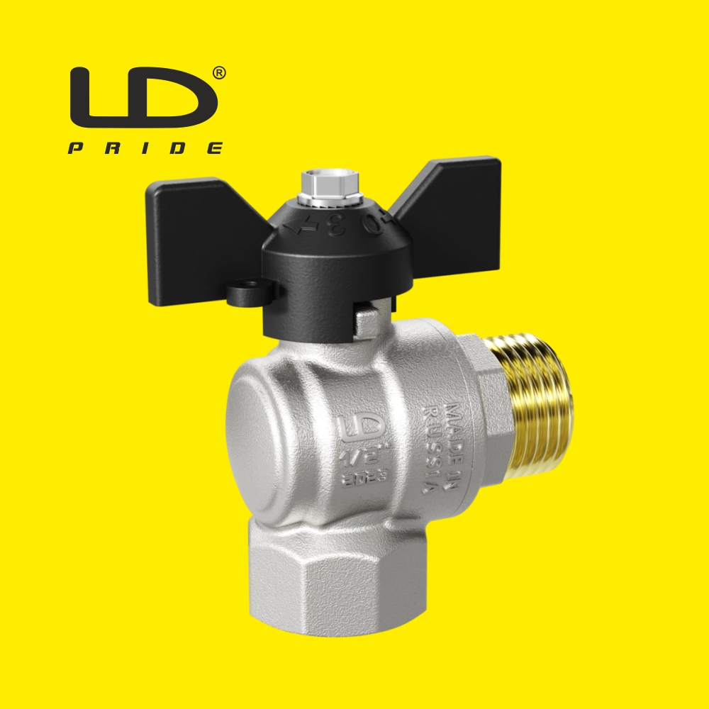 Кран шаровой латунный LD Pride (Россия) ВР-НР угловой