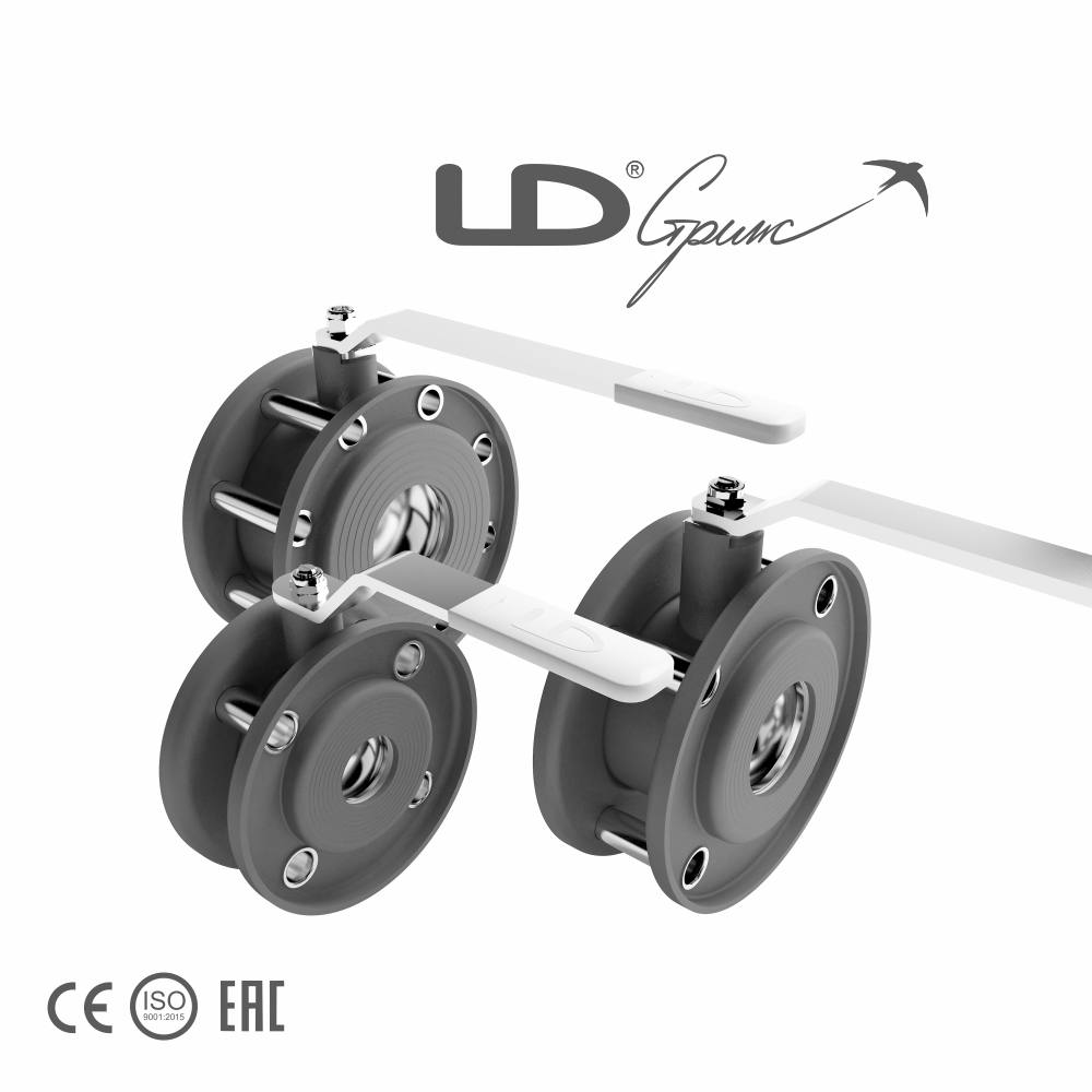 Кран шаровой стальной Стриж LD (Россия) межфланцевый полнопроходной, оцинкованный, для воды и газа