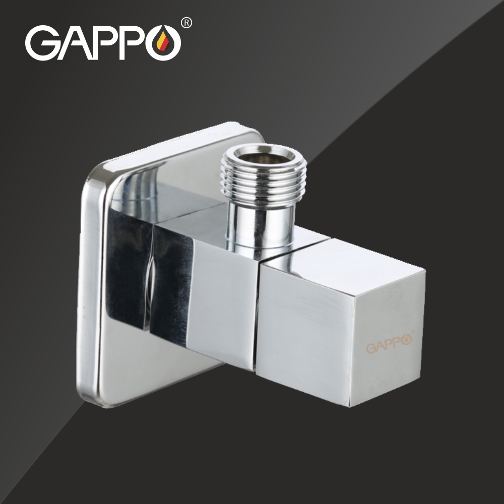 Кран шаровой угловой НР-НР хромированный G241 Gappo с декоративной чашкой для сантехприборов