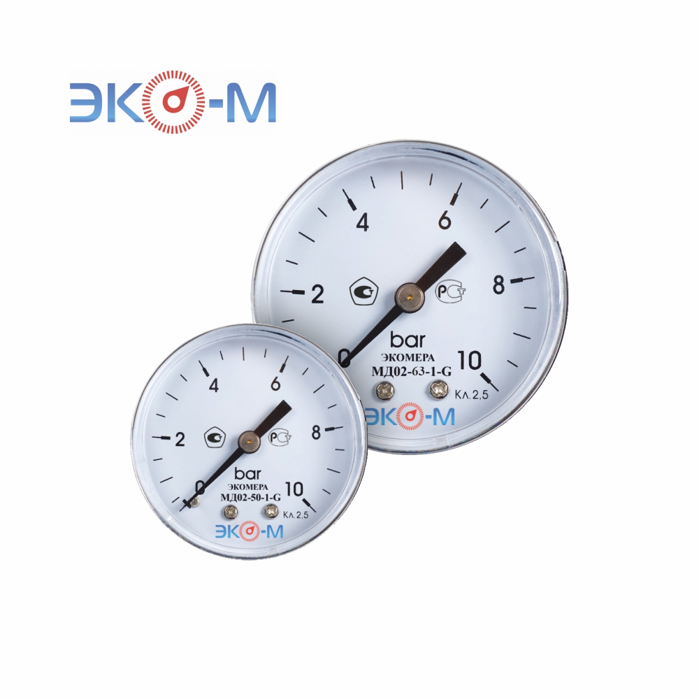 Манометр МД02 Экомера (Россия) аксиальный