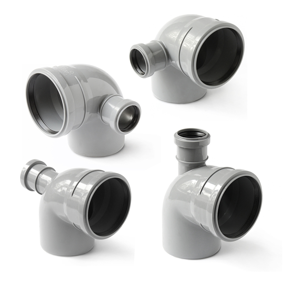 Отвод 90° PP DN110 с выходом на 50 ВК