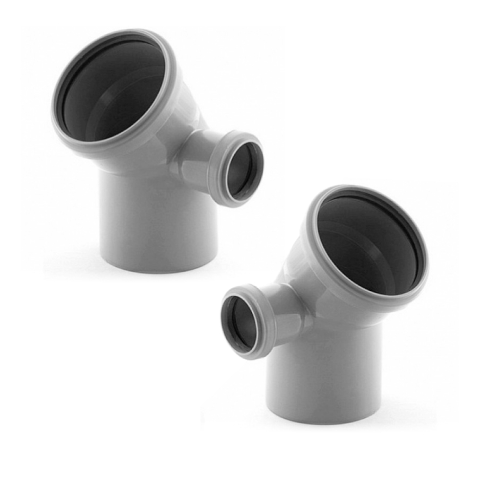 Полуотвод 45° PP DN110 с выходом на 50 ВК