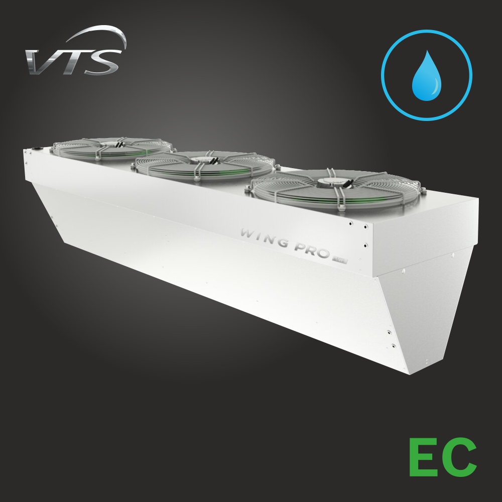 Тепловая завеса Wing PRO W R2 EC VTS (Польша) водяная, энергоэффективный двигатель, двухрядный теплообменник
