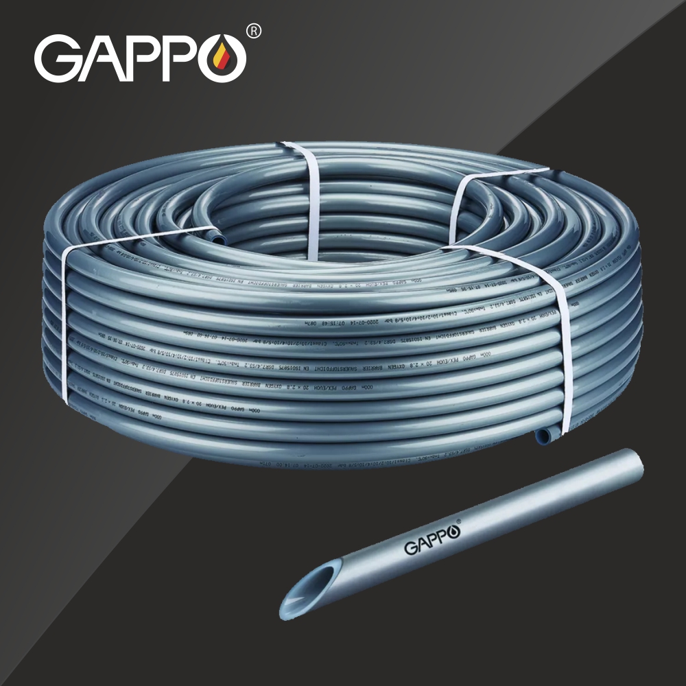 Труба PEXb / EVOH полиэтиленовая с кислородным барьером Gappo серая для аксиальных фитингов