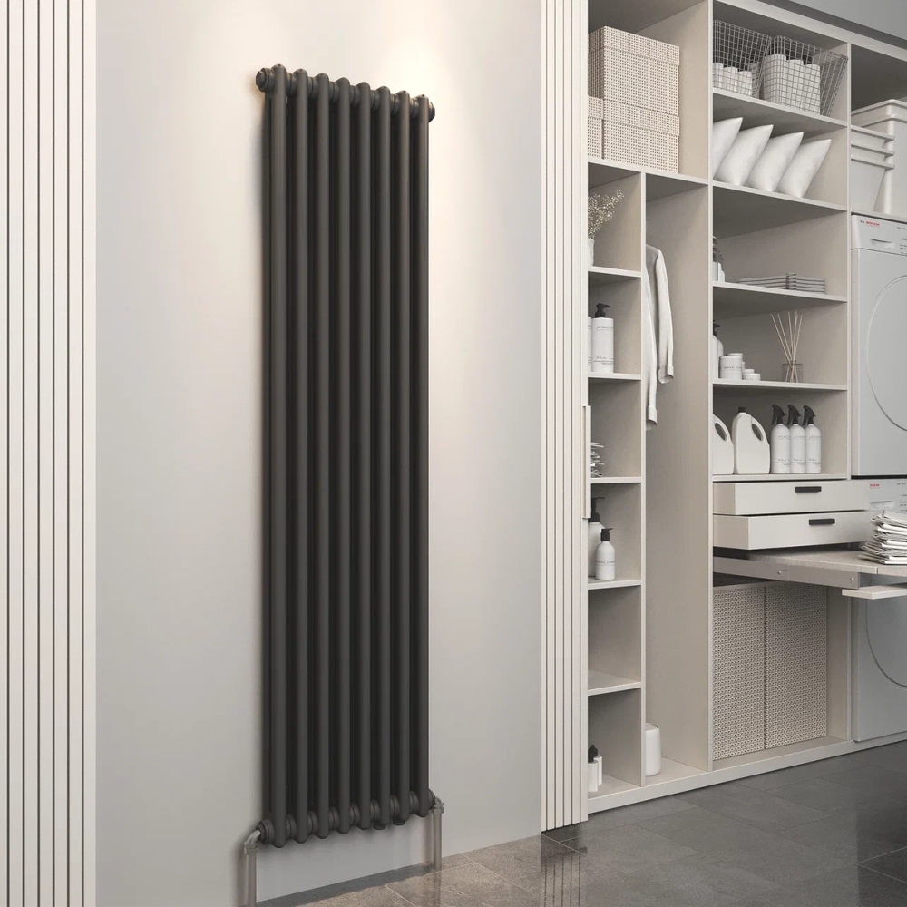 Трубчатый стальной радиатор 2-хколончатый 1800 WH Профкаст (Россия), Антрацит (0056), нижнее подключение (B50)