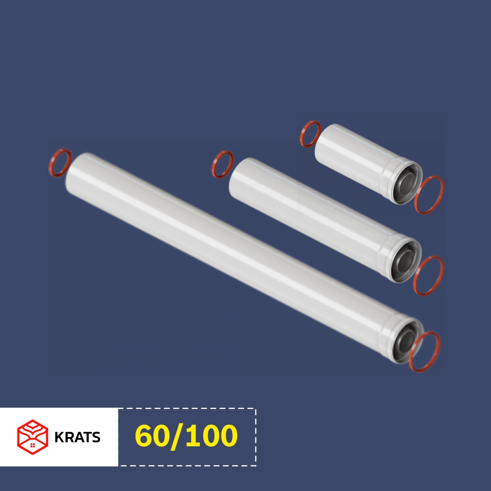 Удлинитель дымохода 60/100, коаксиальный