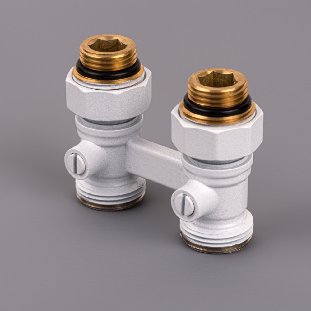 Узел нижнего подключения Профкаст белый (9016) прямой