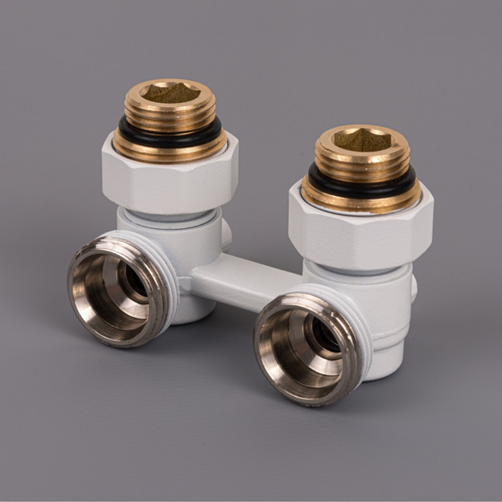 Узел нижнего подключения Профкаст белый (9016) угловой