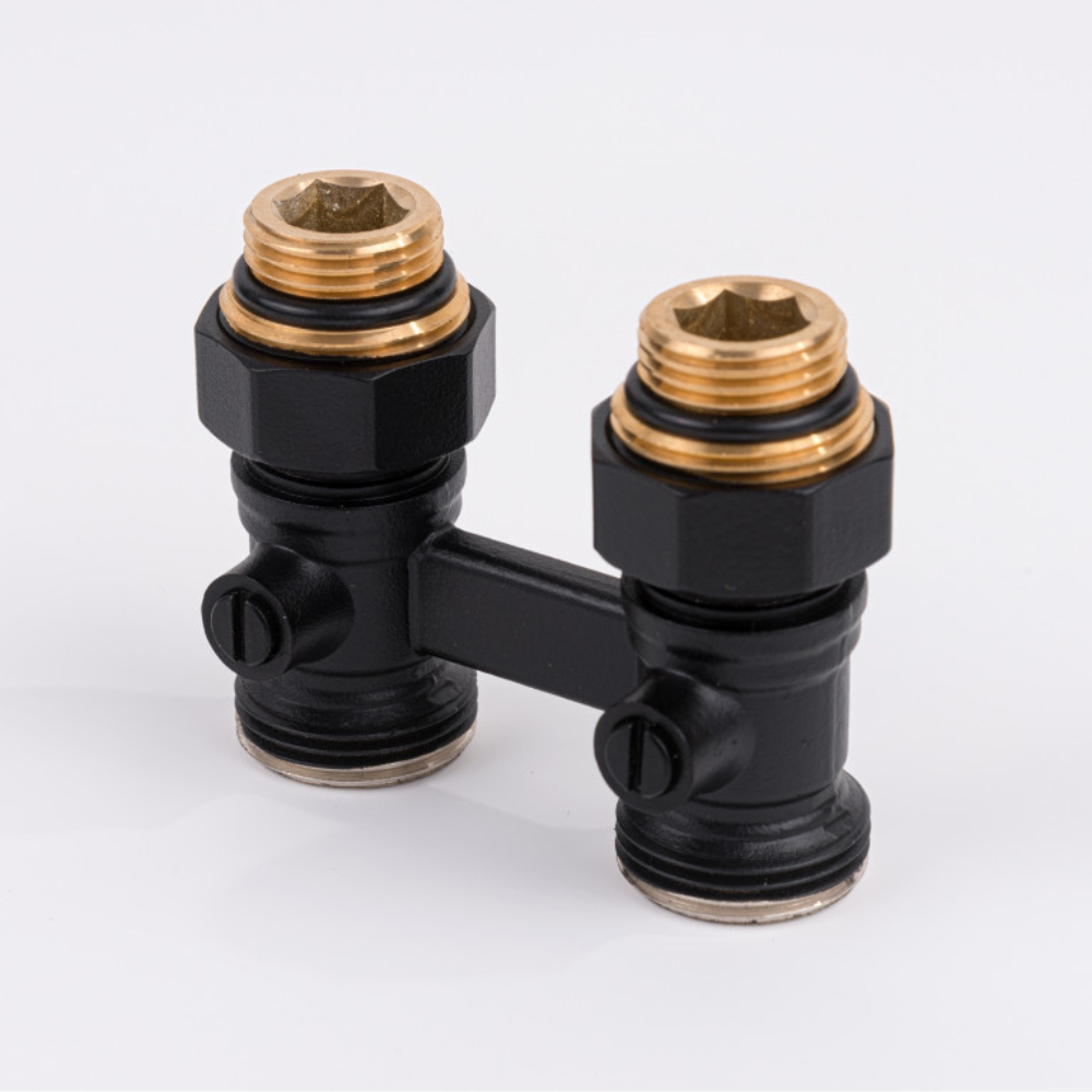 Узел нижнего подключения Профкаст черный (9005) прямой