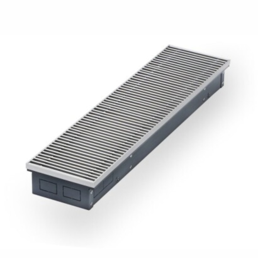 Внутрипольный конвектор Профкаст (Россия)  + решетка из анодированного алюминия СЕРЕБРО