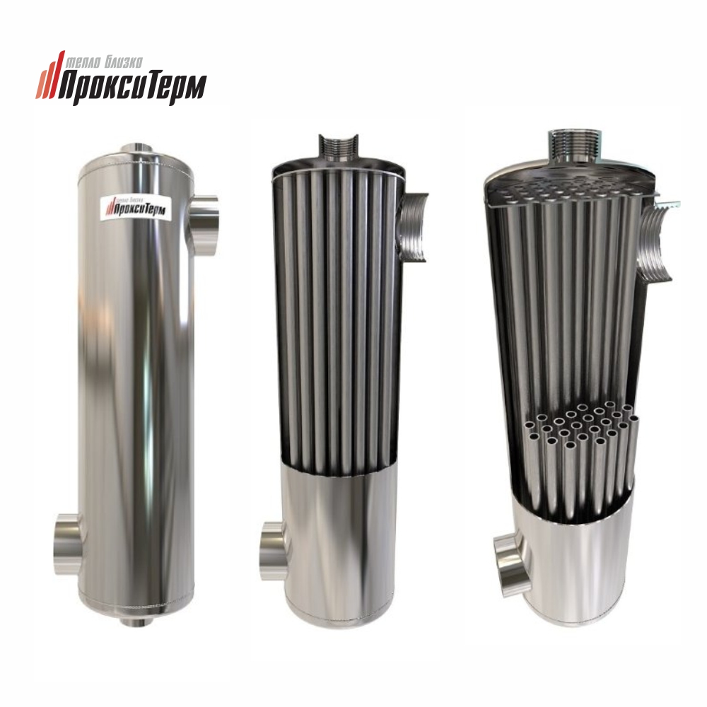 Водоводяной двухконтурный трубчатый теплообменник для подогрева бассейна Proxytherm (Россия)