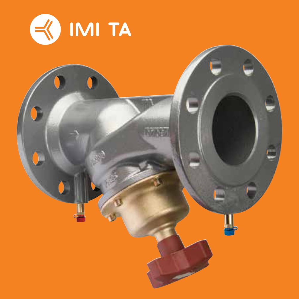 Запорно-балансировочный клапан STAF IMI (Швейцария) с измерительным штуцером, ручной, фланцевый